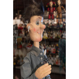 boy hand carved puppet